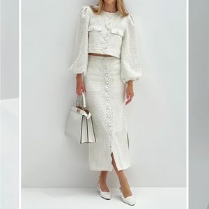 Vita Grace Adriana Scallop Button Skirt + top
